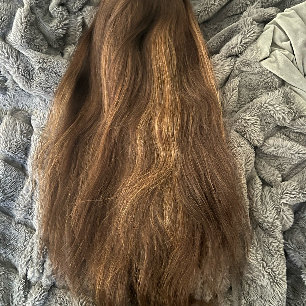 Noelle 22” Hairvivi wig real human hair red/brown